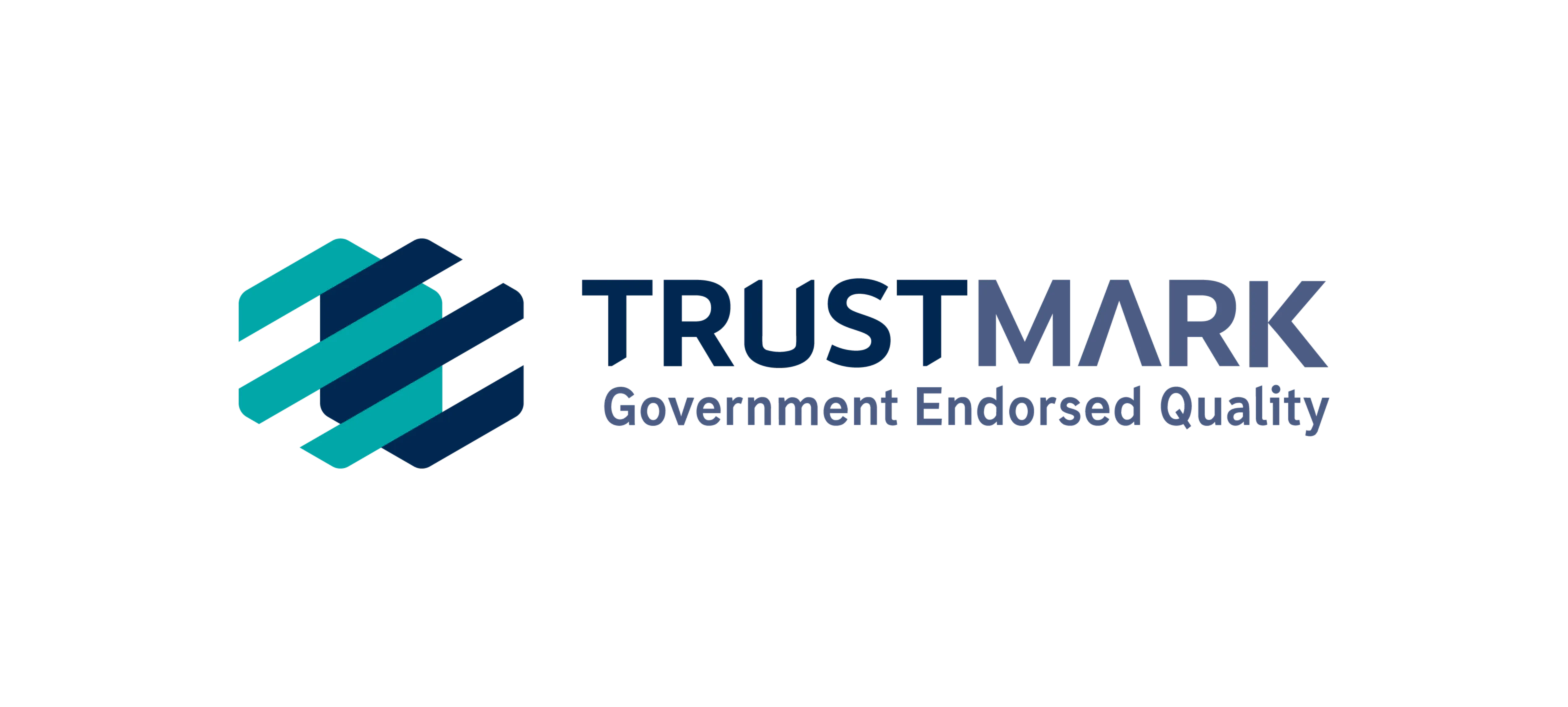 Trust mark logo on a black background.